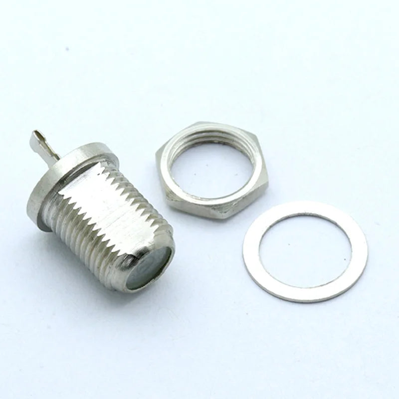 1PC Nickel Plated F Type Female Bulkhead Jack Socket Panel Mount Adapter RF Coaxial Connector for RF Lighting