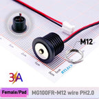 Circular High Current 3A 12V Magnetic Connector Threaded Panel Mount Holes Self-Locking Waterproof Terminals Charging Wire PH2.0