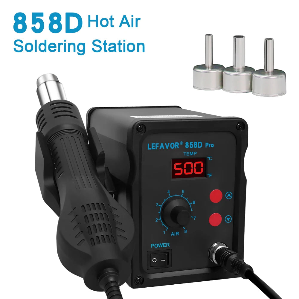 858D Hot Air Gun BGA Soldering Rework Station Blower Hair Dryer Hairdryer Soldering Heat Gun 220V 110V  SMD SMT Welding Repair