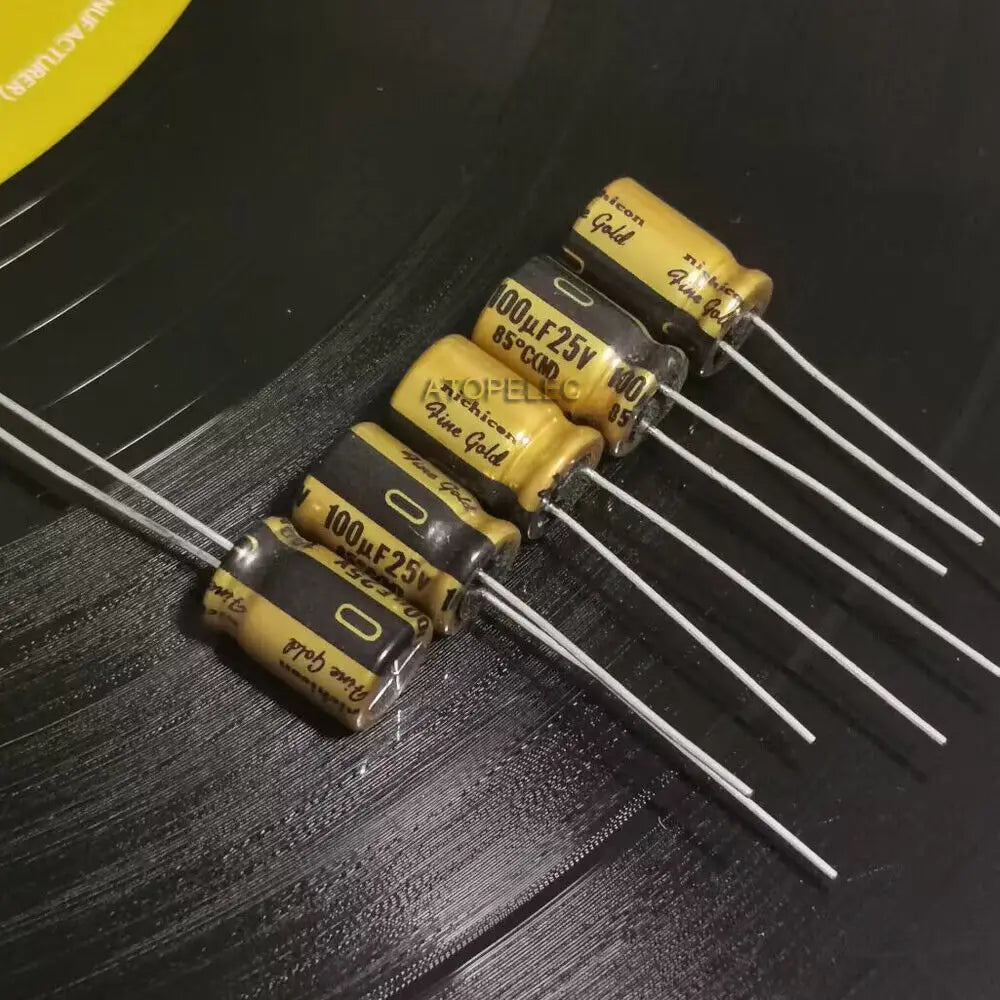10pcs Nichicon FG Fine Gold Series Electrolytic Capacitor Hi-Fi Audio 0.33uF/1uF/2.2uF/3.3uF/4.7uF/10uF/22uF/47uF/100uF 25V/50V