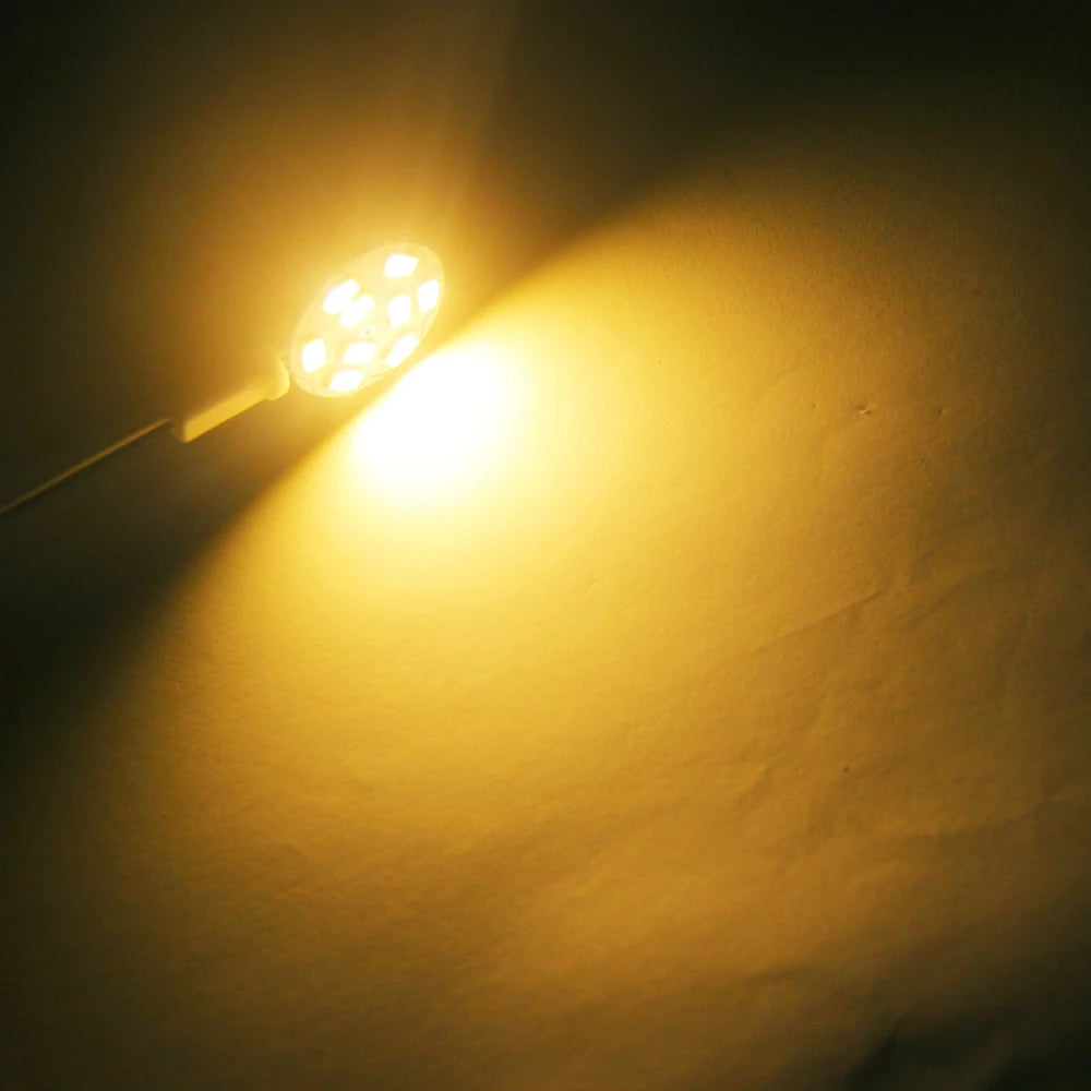 5PCS Mini G4 LED Bulbs DC 12V 5050 SMD 1.2W 2.4W 5W 120 Degree Bi-pin Cold Warm White Halogen Replacement Lamp