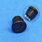 1/2/5PCS Type-C 6Pin Panel Mount Female Socket Waterproof USB-C Charger Plug Dock Connector For Fast Charging & Power ﻿