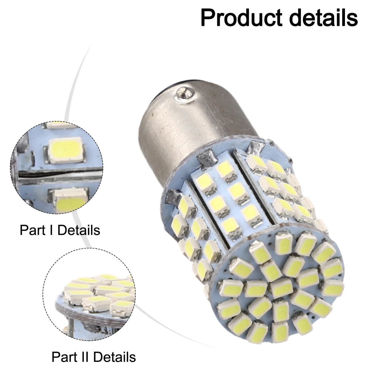 2PCS Small LED Bulbs ForSMD 1206 BAY15D 64SMD LED 1157 Dual Filament Brake Stop Tail Light Bulb Globe 12V Turn Signal Light