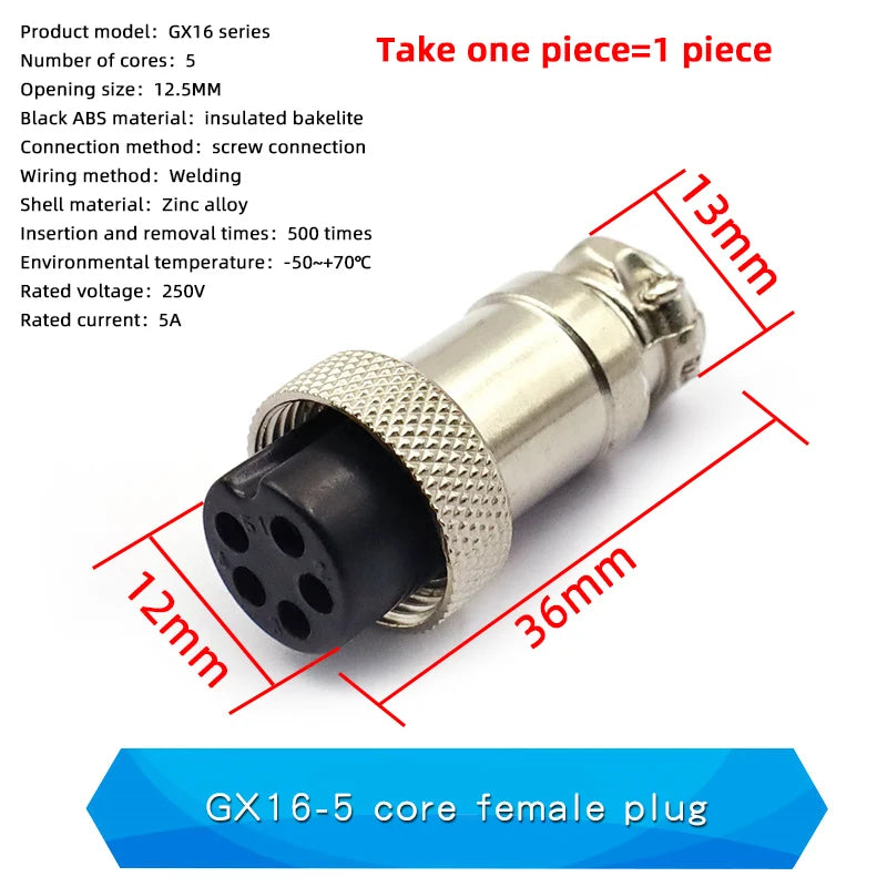 Aviation Plug Socket Connector GX12 16 20-2/3/4/5/6/8/10/12 Core Cable Aviation Plug Connector