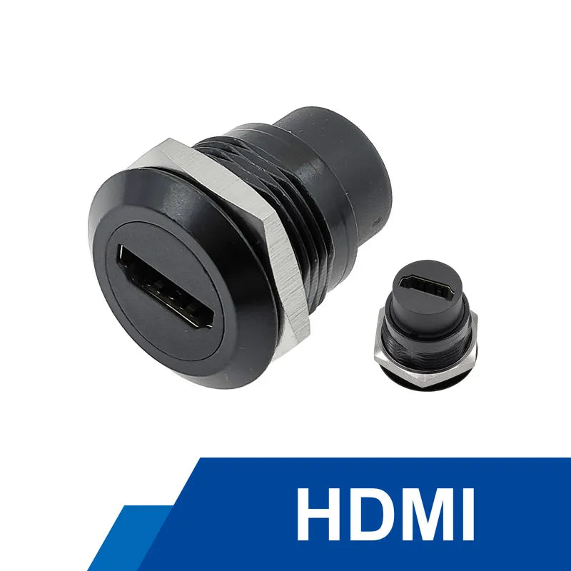 1Pcs Metal Round Socket Module D Type RJ45 Straight Through Network USB2.0 USB3.0 Connector Panel Mounting HDMI CAT6