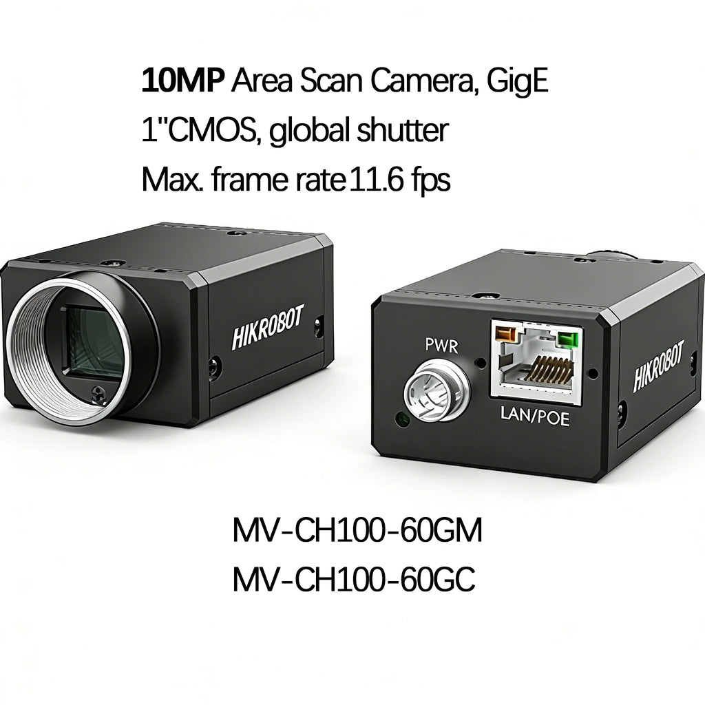 Hikrobot 10MP Global Shutter Industrial Camera, MV-CH100-60GM/MV-CH100-60GC GigE for Precision Inspection