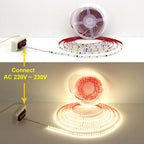 AC220V 230V 5M 600 LED Strip 2835 120LEDs/m Home Lamp Strip Red Ice Blue Green Yellow Pink Flexible And Cuttable Soft Lamp Bar