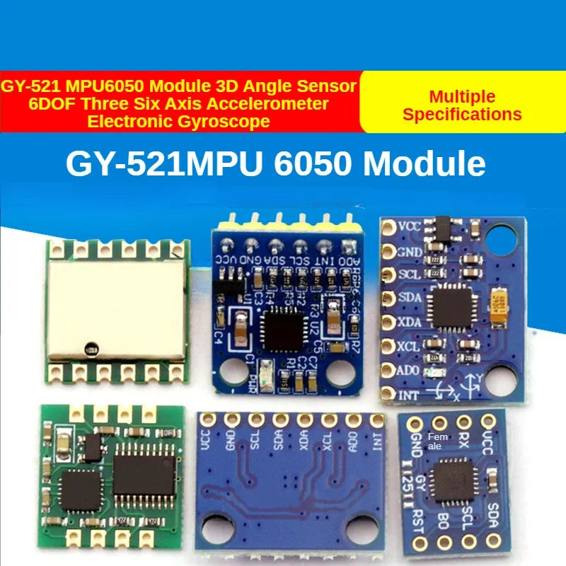 GY-521 MPU6050 Module 3D Angle Sensor 6DOF Three Six Axis Accelerometer Electronic Gyroscope