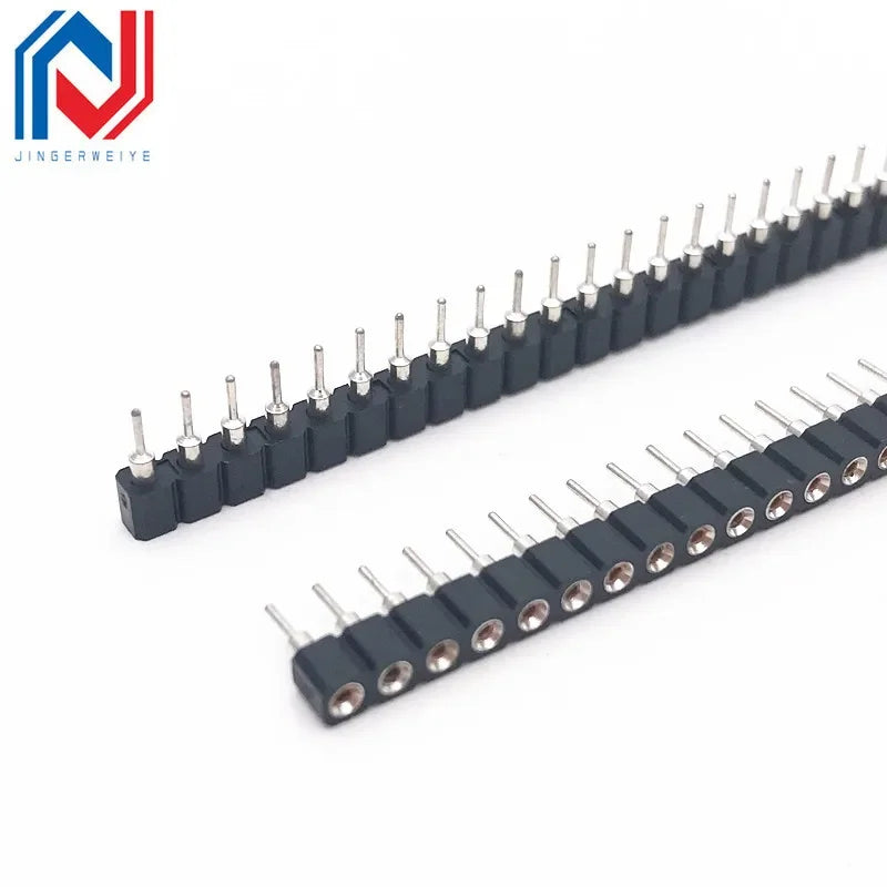 1x40P 1.27mm 2.0mm 2.54mm Round Hole Male Tin Gold Female Pin Header Single Row 0.1" Breakable PCB IC Crystal Transistor Socket