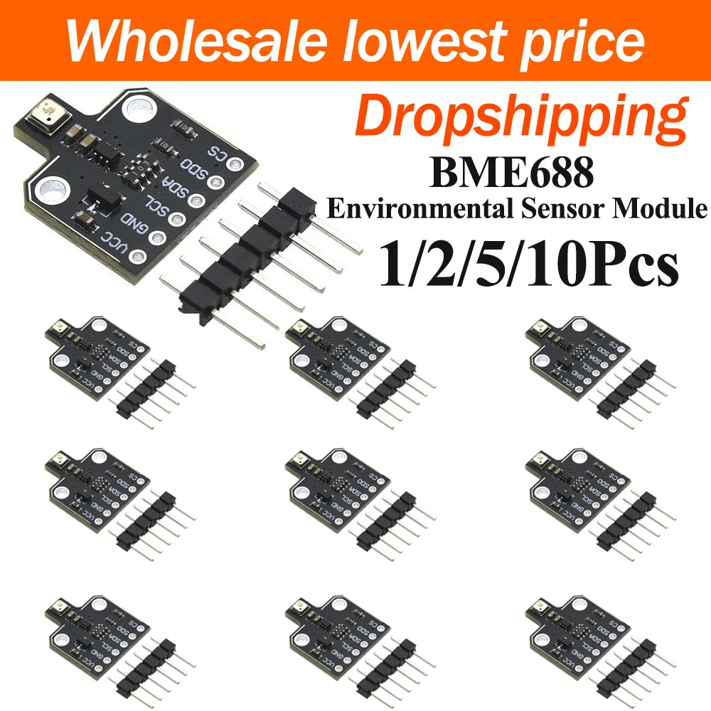 1~10Pcs BME688 Environmental Sensor Module Temperature Humidity Barometric Pressure Gas Sensor AI Function I2C  IoT DIY Project