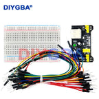 MB102 Breadboard Micro Usb Power Supply Module + 400 Tie Points Holes Universal Solderless PCB Breadboard + 65pcs Jumper Wires