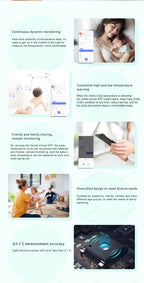 Wireless Bluetooth Digital Thermometer – Medical-Grade Accuracy, 24/7 Continuous Monitoring with App Alerts, Skin-Friendly Wearable Patch for Babies, Elderly & Postoperative Care