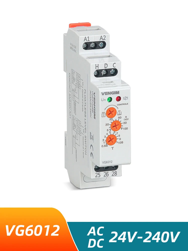 Liquid Level Control Relay Water Level Monitoring Relay 220V Automatic Water Pump Controller Switch with Stainless Sensor