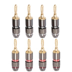 8Pcs 4mm Banana Plug 24K Gold Plated Pure Monster Copper Speaker Adapter Screw  Plugs Audio Connectors