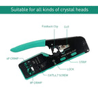 New Rj45 Rj12 Rj11 Pass Through Crimp Plier Cat7 Cat6 Cat6A Cat5 Cat5e Stripping Crimping Tool with 8P/6P Ethernet Connectors