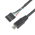 PC Computer motherboard 9P to Micro USB to DuPont 2.54mm 5Pin DuPont USB to Micro USB data Cord Aluminum foil + woven mesh cable