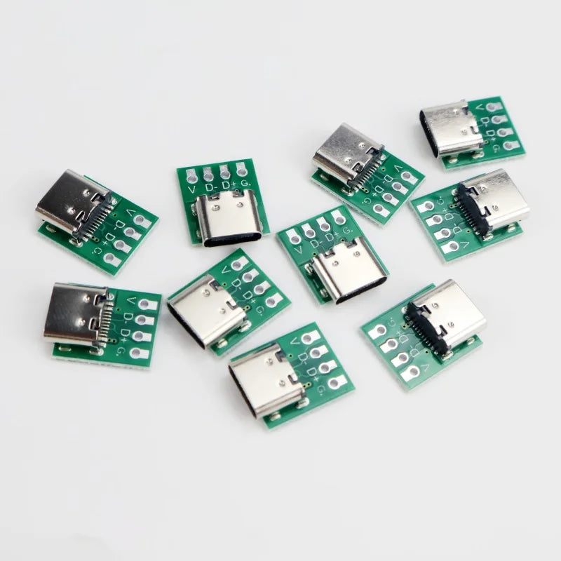 TYPE-C USB 3.1 Type-C Connector Test PCB Board Plate Adapter Socket For Data Line Wire Cable Transfer