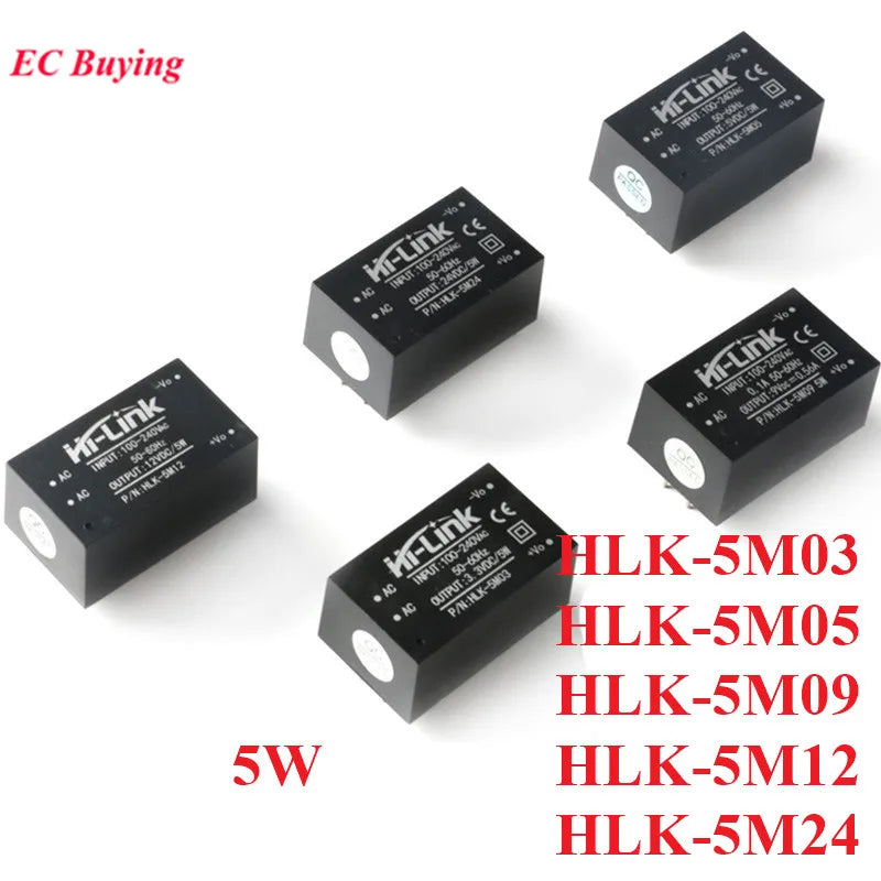 1Pc-2Pcs 5W 220V to 5V/3.3V/9V/12V/15V/24V AC DC Mini Power Supply Module Board Hi-Link HLK-5M03 5M05 5M09 5M12 5M15 5M24 5M05B