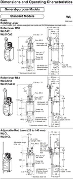 Authentic New Omron WLCL-N  WLNJ  WLNJ-2-N  WLNJ-30-N  WLNJ-N  WLNJ-Q  WLNJ-TH-N Two-Circuit Limit Switches Long-Life Models