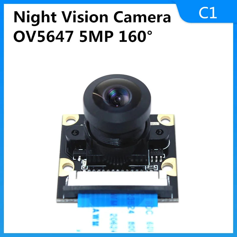 Raspberry Pi 4 Camera 5MP 1080P Night Vision Fisheye IR-CUT Camera Infrared Light OV5647 Webcam for Raspberry Pi 4B 3B+ 3B Zero
