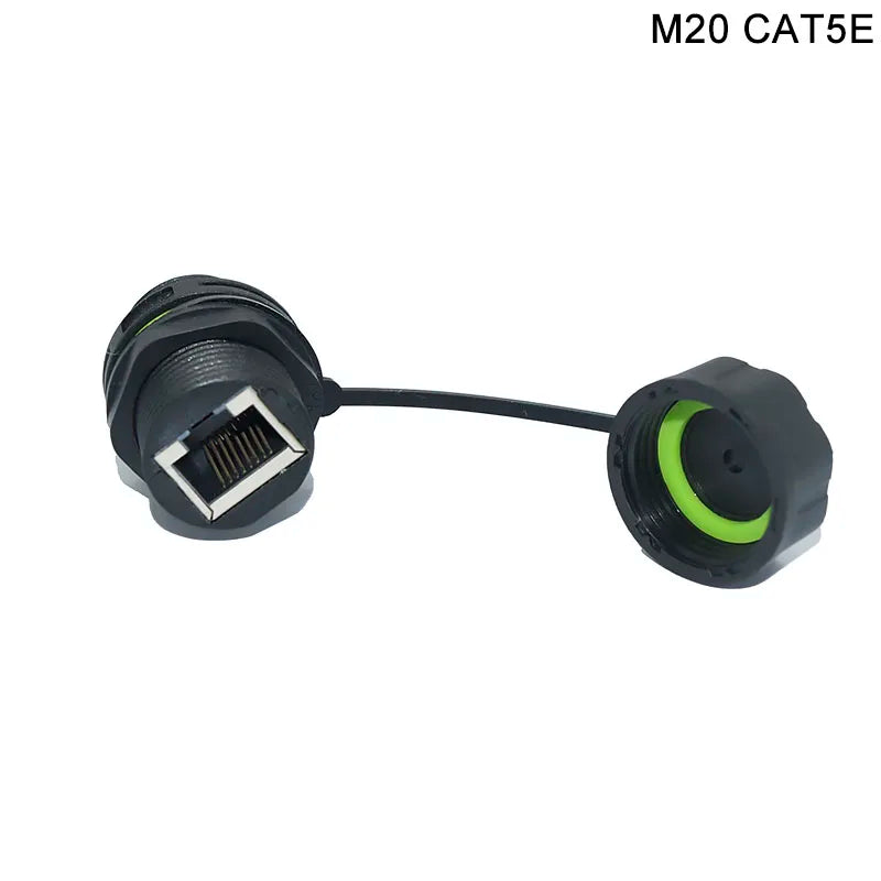 YXY Network RJ45 Panel Mount Connector IP68 Ethernet Dual Size M20/M23 CAT5E/CAT6/CAT6A Waterproof Outdoor Wire Connector