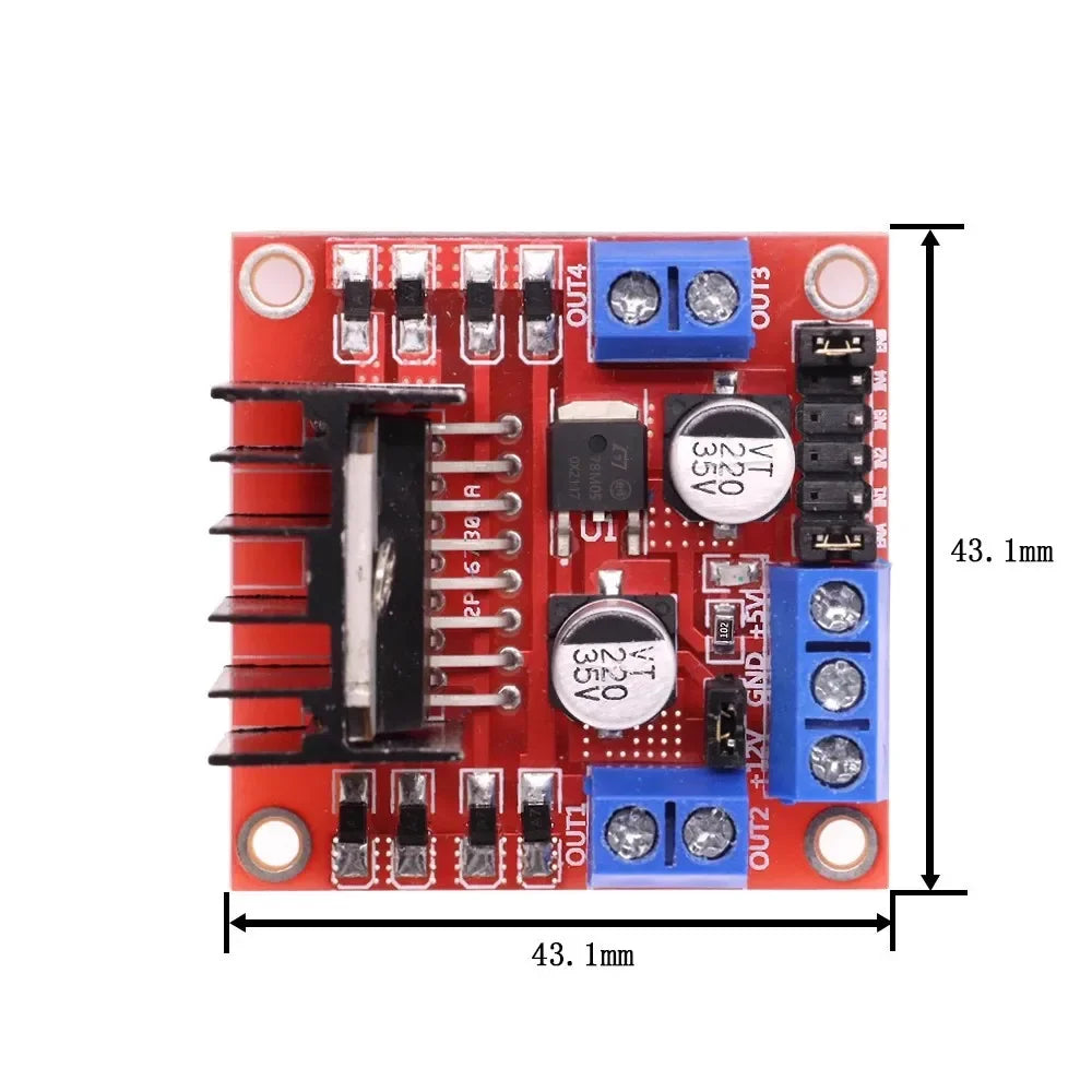 1~100Pcs L298N Dual Channel DC Stepper Motor Drive Controller Module Speed Regulation Driver Board Smart Robot DIY Accessories