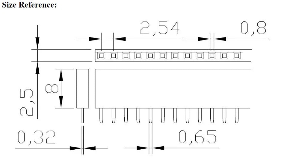 10pcs 2.54mm 2X2/3/4/5/6/8/10/12/13/20/40 Pin Female Header Strip Connector Double Row Straight Needle  2.54 Female Header Socke