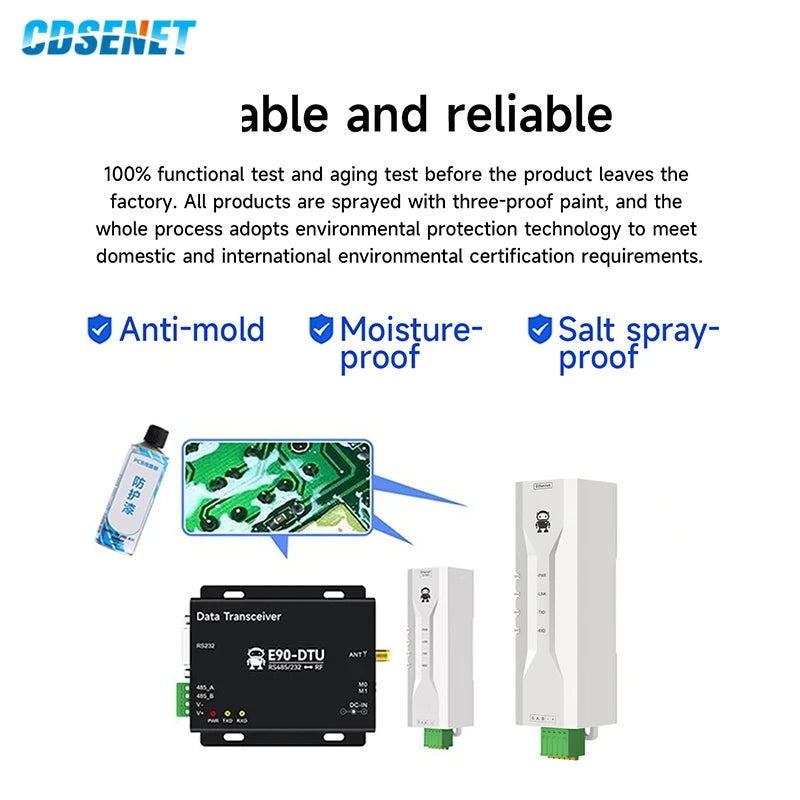 RS485 to Ethernet Serial Server CDSENT NA111 Series DC/AC/POE Modbus Industrial Grade AT Command TCP/UDP MQTT Small Size