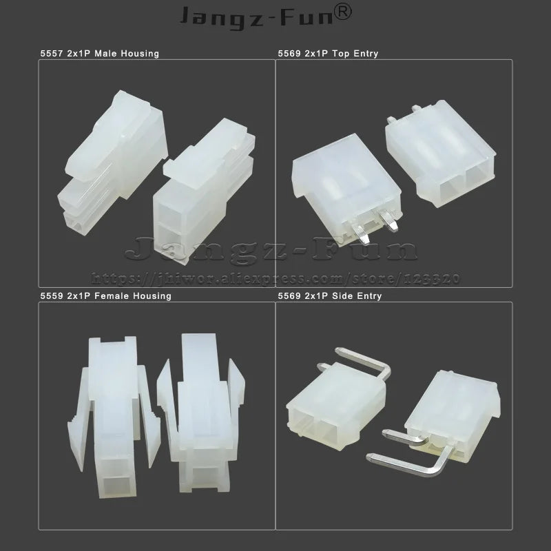 50pcs 4.2mm 5557 5559 5569 2x1P 2P Male Female Housing Top Side Entry 2 Pin Header Automotive Cable Wire Connector For Computer