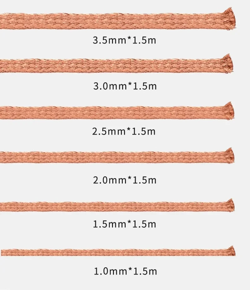 MECHANIC DW50 Series 1.5m Length Desoldering Copper Braid Cord Solder Wick Wire Solder Remover for PCB Chip Circuit Board Repair