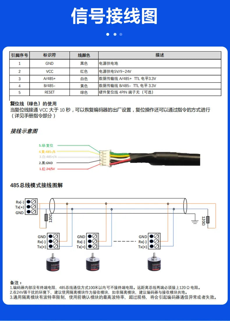 High‑Precision Magnetic Absolute Rotary Encoder RS485 Output Mini Angle Position Transducer Sensor