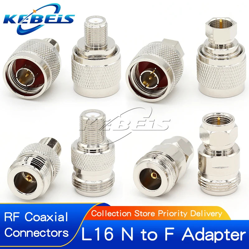 1PCS L16 N To F TV Male Female Straight Connector Adapter L16 N Male Female To F TV Male Female Imperial Coax Converter