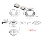 10PCS Micro USB 2P 5P Jack Charging Port Plug Dock Charger DIP SMD For Phone Tabletels Speakers Etc Port Socket Power Connector