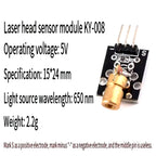 10PCS KY-008 650nm Laser sensor Module 6mm 5V 5mW Red Laser Dot Diode Copper Head For Arduino KY-008