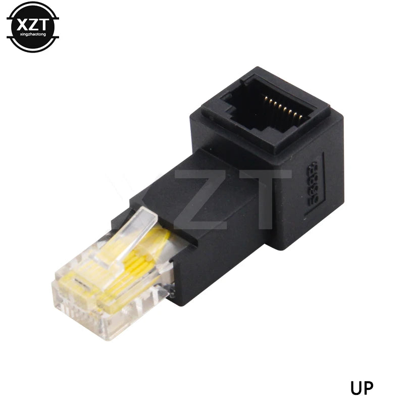 Up Down Left Right Angled 90 Degree 8P8C FTP STP UTP Cat 5e RJ45 Lan Ethernet Network Extension Male to Female