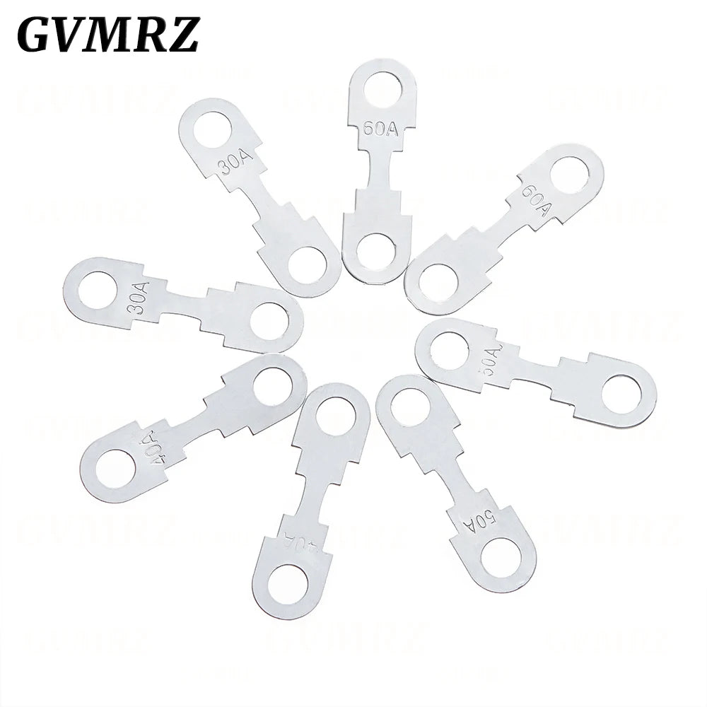 5PCS Car Flat Type Fuse Chip 32V Battery Insert Fork Bolt Type High Current Zinc Alloy 20A 30A 40A 50A 60A 70A 80A 100A 110A