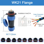 SP11 Tin Soldering Waterproof Connector IP68 Male Plug&Female Socket Rear-nut Docking Panel Mount 2/3/4/5 Pin Cable Wire Connect