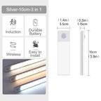 10-60cm USB Rechargeable Ultra-Thin Motion Sensor Light Magnetic Mount  3-Color Adjustment Under Cabinet Light for Home Office