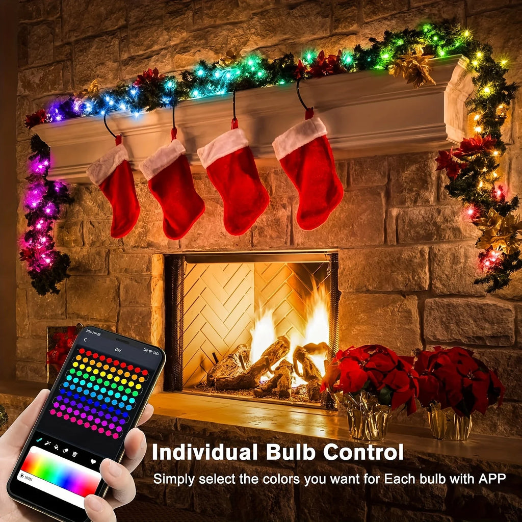 USB 5V Smart RGB-IC Fairy Light String Christmas Lights Decorations Lamp Garland WS2812 Bluetooth APP&Remote Control Addressable