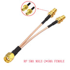 SMA to 2X SMA Male Female Y Type Splitter Combiner Jumper Cable Pigtail RG316 Cable