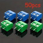 50PCS PCB Terminal Block Connector Pitch 5.0mm KF301 Straight Pin 2P 3P Screw PCB Terminal Blocks Connector Assortment Kit