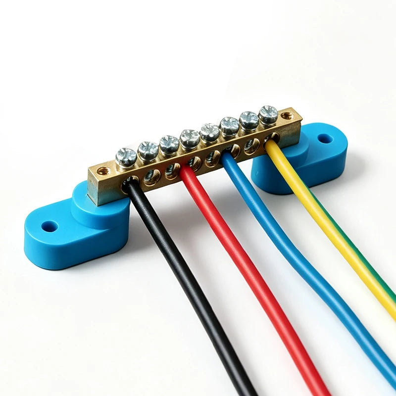 JINH High Bridge Type Grounding Busbar 6x9mm, 4/6/8/10/14/16 Poles, JHT6-0609, Terminal Strip for Distribution Box