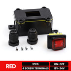 FILN Waterproof Rocker Switch Box 16A 12V 24V 110V 220V KCD4 ON-OFF Inline Toggle Switch with LED Indicator Light PA66 Enclosure