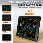 WiFi Weather Station 14-in-1 Wireless with Color Display Real-Time Sync to Weather Underground 100m Range Smart Home Sensor