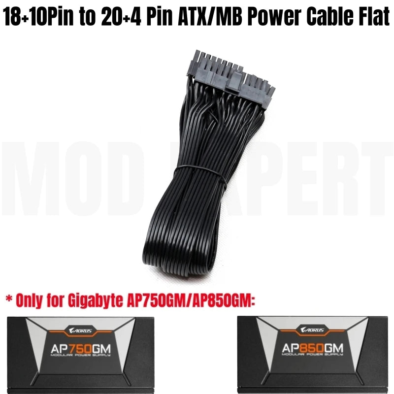 Modular Power Cable for GIGABYTE AORUS AP750GM AP850GM, GPU PCIe 8Pin 6+2Pin, CPU 4+4Pin, HDD SSD SATA Molex IDE 4Pin, ATX 24Pin