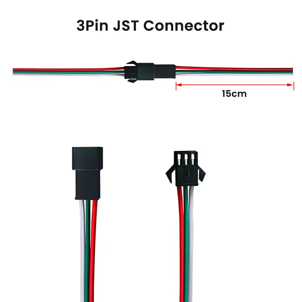 5-50 Pairs Male/Female JST SM Connector 15cm 2Pin 3Pin 4Pin 5Pin 6Pin Wire Cable For WS2812B SK6812 WS2811 RGBW LED Strip Driver
