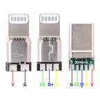 PD Fast Charge Type-C USB 65W 5A Male Connector Welding With 5Pin PCB + Type A Male 5Pin USB DIY OTG Data Charge DIY KIT