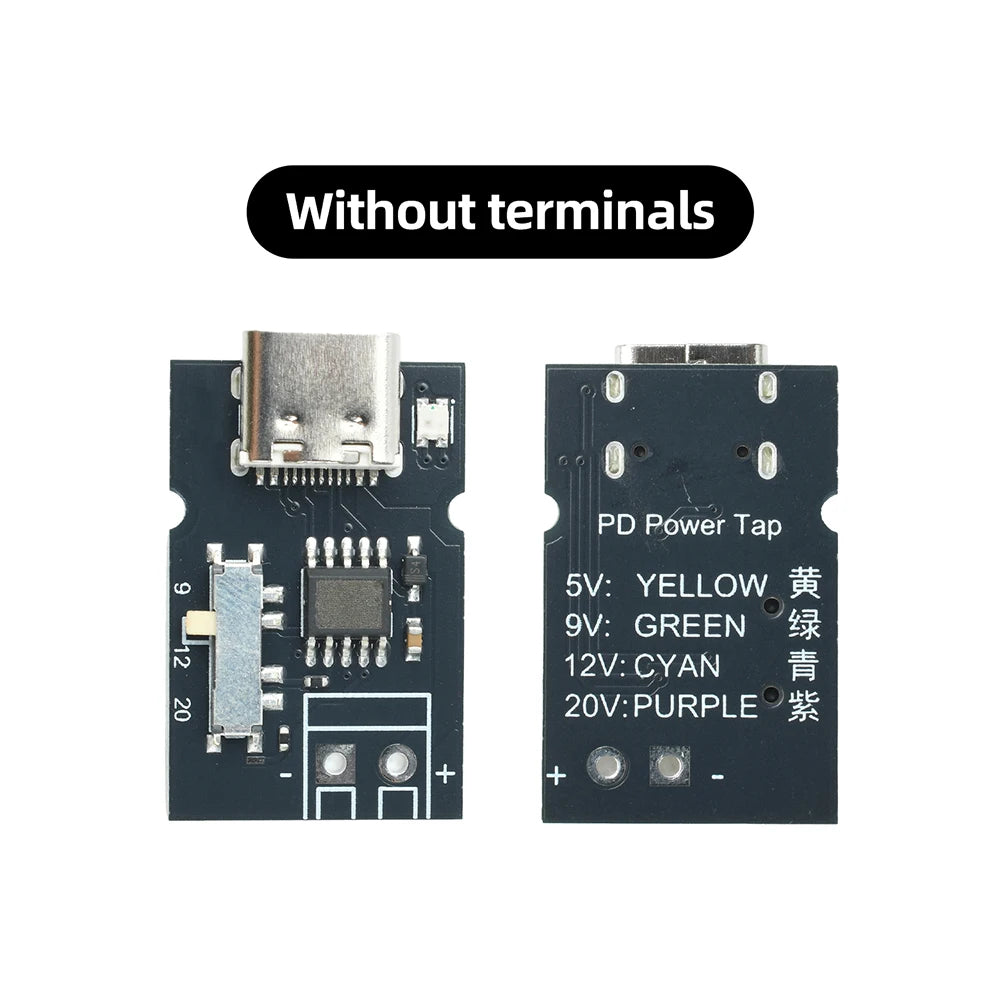 PD QC Protocol Fast Charging Decoy Module 5V 9V 12V 20V Adjustable with Color Indicator Light Type-C Mini PD Trigger Module