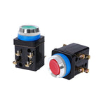 ABILKEEN LA18-22 2NO2NC Metal Push Button Switch 25MM Mount Size Momentary/Latching Rotary/Mushroo Head Power Control Switch