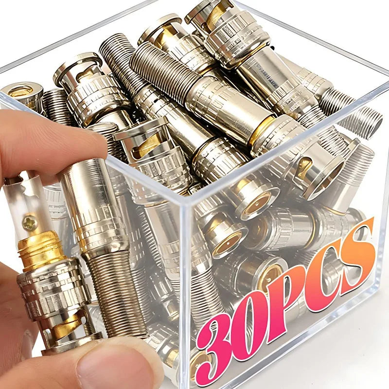 30/5PCS BNC Solderless Connector Q9 HD Video Oscilloscope BNC Male Plug Female Welding Free 75-5 Ohm Monitoring Weldings Cable